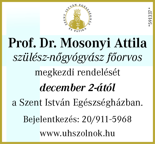 Prof. Dr. Mosonyi Attila szülész-nőgyógyász nálunk rendel